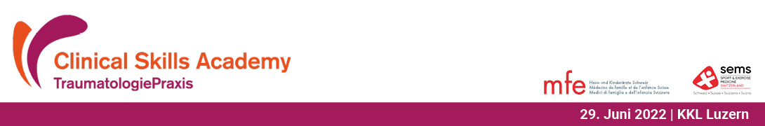Header Banner für die Konferenz: Clinical Skills Academy 2022. Diese geht vom 29. Juni 2022 bis 29. Juni 2022 in KKL Luzern.