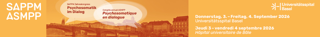 Header Banner für die Konferenz: SAPPM Jahreskongress 2026. Diese geht vom 3. September 2026 bis 4. September 2026 in Universitätsspital Basel.