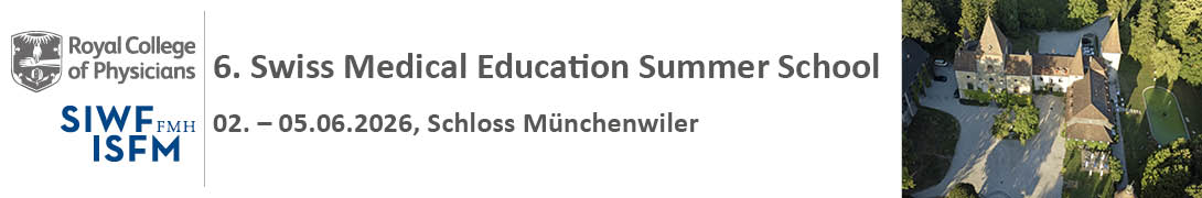 Header Banner für die Konferenz: SIWF Summer School 2026. Diese geht vom 2. Juni 2026 bis 5. Juni 2026 in Schloss Münchenwiler.